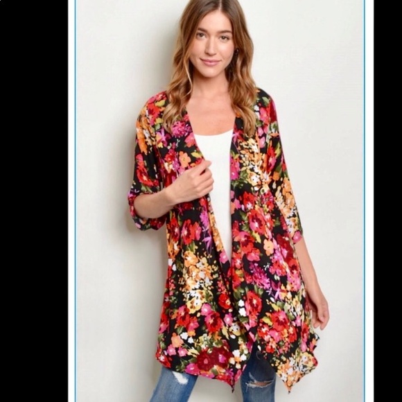 Multi Color Kimono Blouse - Picture 2 of 7